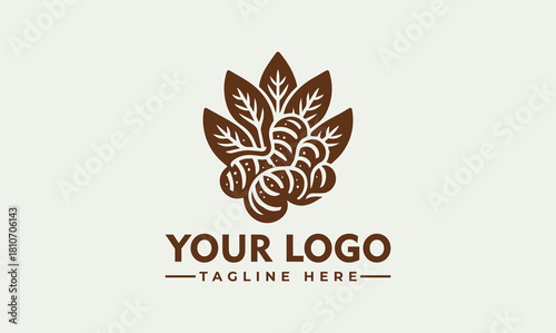 Vector illustration of an abstract logo design for a business or brand with leaf elements, 4908