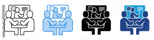 Mentoring icon set multiple style collection
