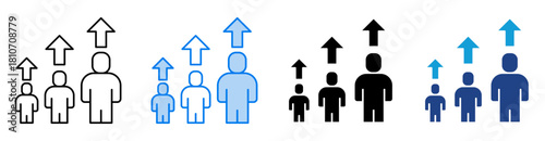 Personal Growth icon set multiple style collection