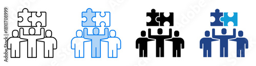 Team Building icon set multiple style collection