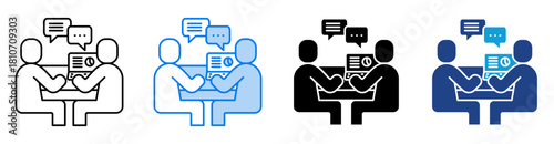 Mentor icon set multiple style collection