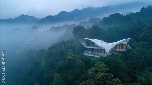 Wallpaper Mural Contemporary Home with Organic Flowing Architecture Torontodigital.ca