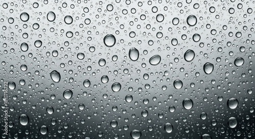 Wallpaper Mural A gradient gray background covered with a dense array of water droplets in various sizes Torontodigital.ca