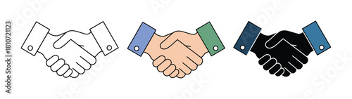 Business handshake symbol for partnership and agreement, creative vector design for corporate branding, partnership agreements