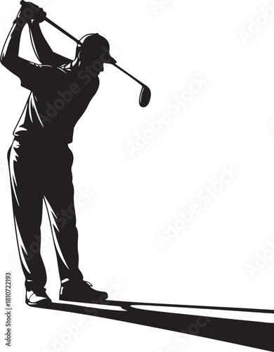 Pair of iron or wedge golf club flat vector icon for sports apps and websites