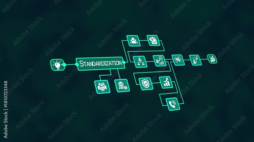 Modern Standardization Workflow Diagram with Connected Process Icons ...