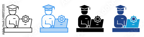 Apprentice icon set multiple style collection