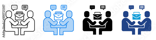Meeting icon set multiple style collection