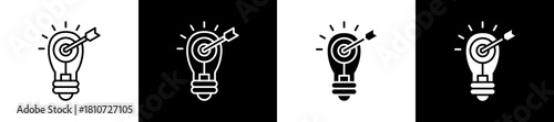 Define icon set in line and glyph style on black and white background
