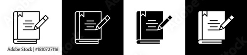 History icon set in line and glyph style on black and white background