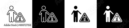Sincerity icon set in line and glyph style on black and white background
