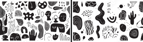 Abstract Face Illustration, Minimal Line Art Portrait, Modern Face Drawing, Hand Drawn Abstract Vector, Black and White Face Artwork, Contemporary Minimal Design, Creative Human Expression, Minimalist