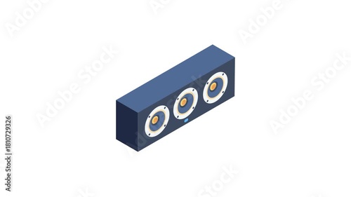 A speaker with two smaller speakers positioned on top, showcasing a compact audio setup.