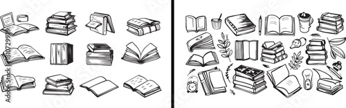 Book Illustration Art, Open Book Drawing, Reading Concept Vector, Hand Drawn Book Design, Minimal Education Artwork, Black and White Book Sketch, Study Illustration Vector, Vintage Book Line Art, Know