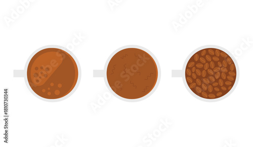 Design bean coffee , powder coffee and drink coffee