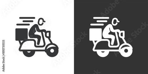 Fast Motorcycle Courier icon. Solid glyph series icon