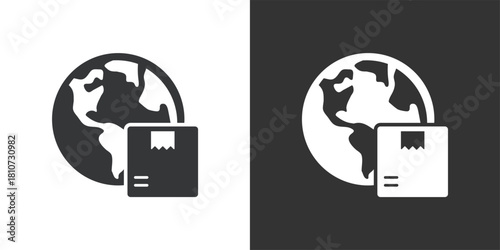 International Shipping icon. Solid glyph series icon