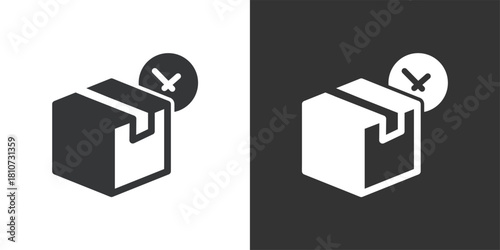 Package packing time icon. Solid glyph series icon