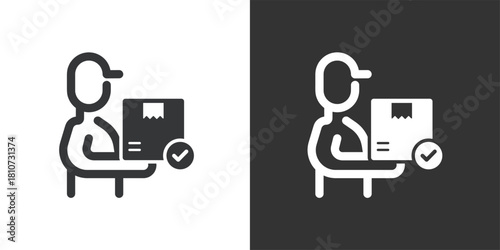 Courier Received Package icon. Solid glyph series icon