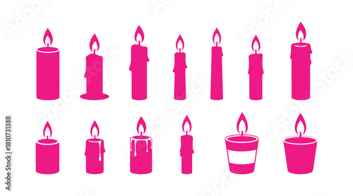 Colorful candle silhouettes for decorative use.