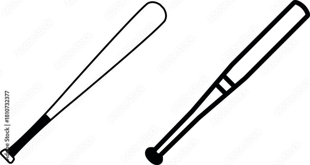 Obraz premium Vector crossed baseball bats icon. Two-tone version on black and white background