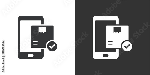 Delivery Completion Notification icon. Solid glyph series icon