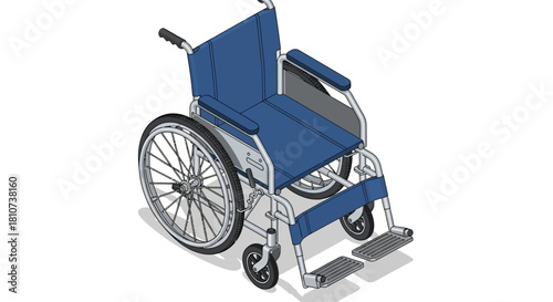 Medical Wheelchair Vector Illustration. Disability Healthcare Icon for Web Design and Mobile App Development. Accessibility Symbol.