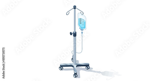 Medical IV Drip Stand Icon: Healthcare Treatment Symbol for Infusion Therapy, Drug Delivery, and Hospital Care