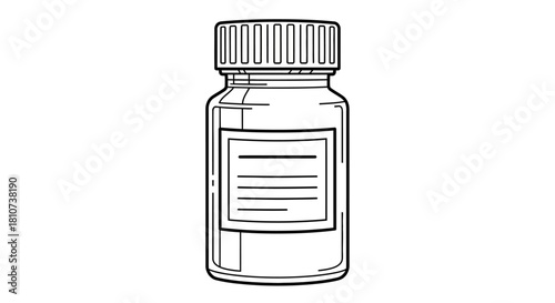 Medical Bottle Icon Vector Illustration for Pharmaceutical Packaging Design and Healthcare Presentation Materials