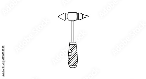 Reflex Hammer Medical Icon - Neurology Tool Vector Illustration for Healthcare and Diagnostic Design Applications