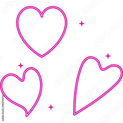 Neon Hearts Illustration