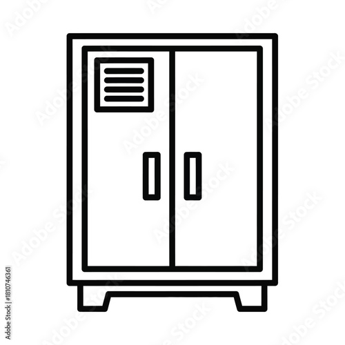 Creative Details Chemical Storage Cabinet Vector Illustration | Laboratory Safety Equipment | Hazardous Material Storage Design