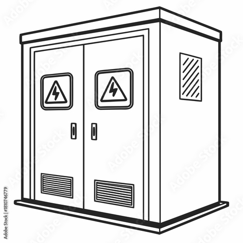 Creative Details Chemical Storage Cabinet Vector Illustration | Laboratory Safety Equipment | Hazardous Material Storage Design