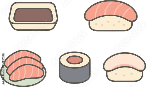 sushi cake pixel art, eps 10 illustration