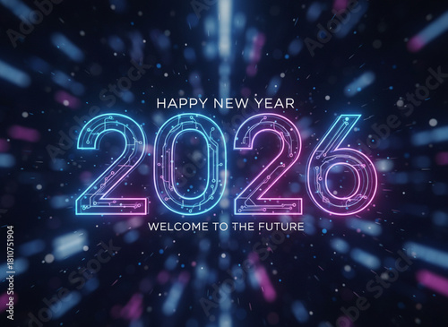 Happy new year 2026 greeting design
