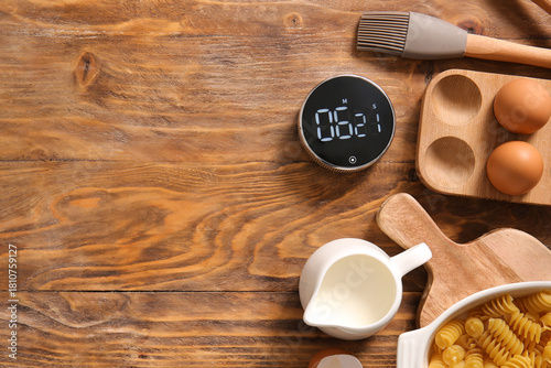 Modern kitchen timer, ingre...