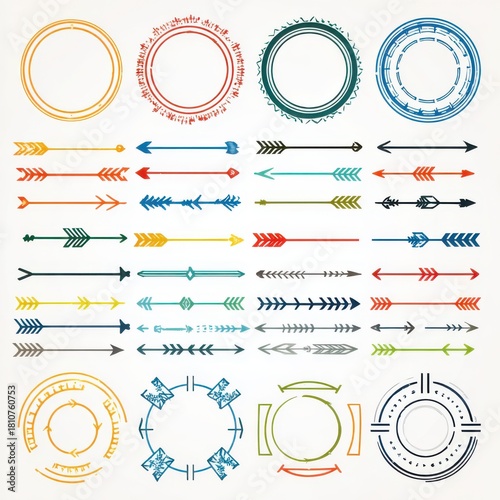 Decorative Arrows and Circular Designs for Creative Projects