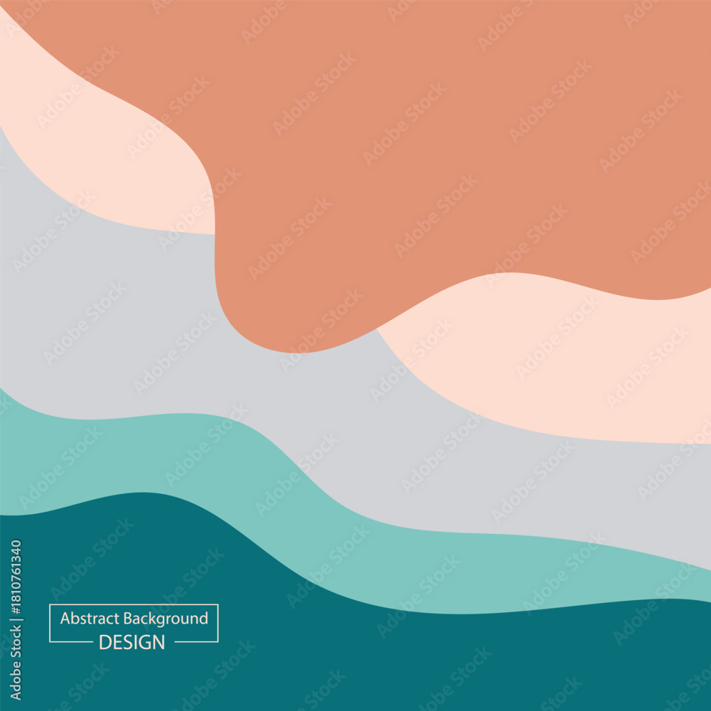 Obraz premium Modern Abstract Fluid Shapes Background, Colorful Wavy Minimalist Abstract Design, Creative Organic Shapes Vector Background
