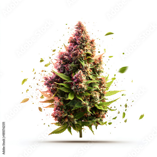 colorful cannabis nug shaped like a christmas tree