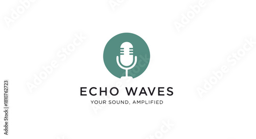 Podcast Logo Vector Online – Radio Broadcasting, Online Audio Stream & Media Platform Icon