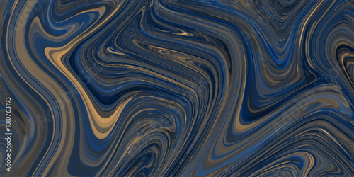 The texture of brown and blue marble pattern modern style Liquid background. blue marble pattern texture natural background. Paper with soft waves fabric liquid metallic art paint texture.