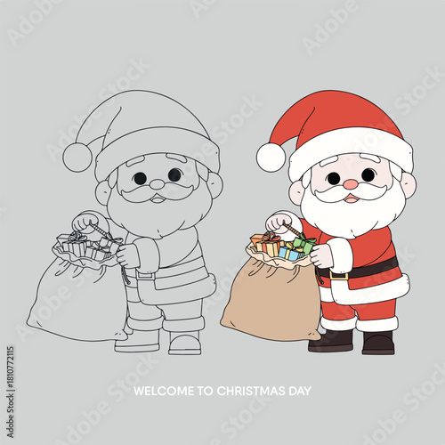 Santa Claus Christmas Character Outline
Coloring