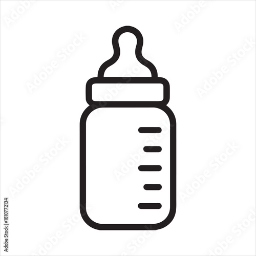 Clean outline vector design of baby bottle icon