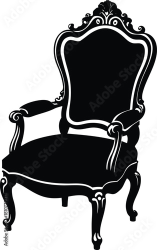 classic victorian style chair with carved wood de.eps