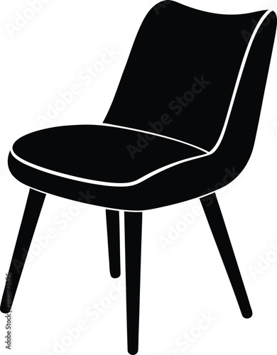 modern wooden chair with soft cushion  minimal de.eps