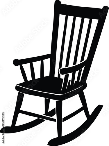 rustic wooden rocking chair  cozy and simple  whi.eps