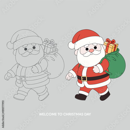 Santa Claus Christmas Character Outline
Coloring