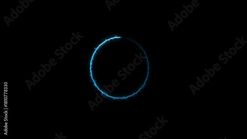 Neon lights motion loops circle circular motion draws and beautiful lights background linear lamp. 