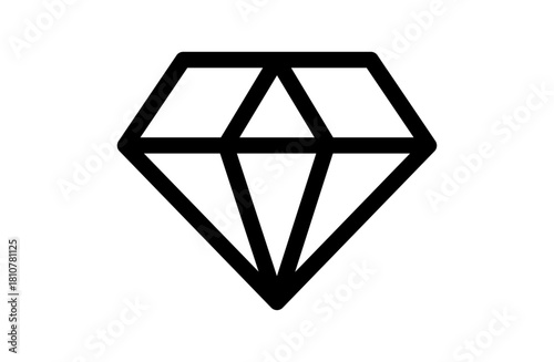 宝石をテーマにしたモノラインダイヤモンドアイコン