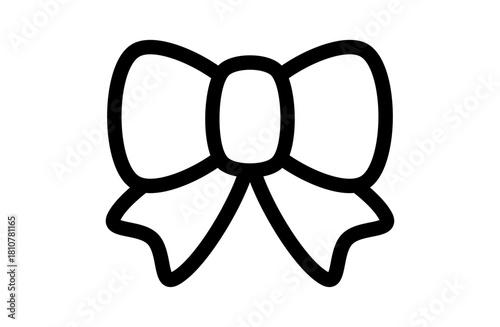 プレゼントを飾るリボンのミニマルアイコン